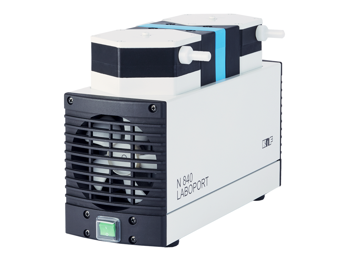 Chemiefeste Membran-Förderpumpe für Flüssigkeiten. Der Einsatz von chemiefesten Werkstoffen wie z.B. PTFE