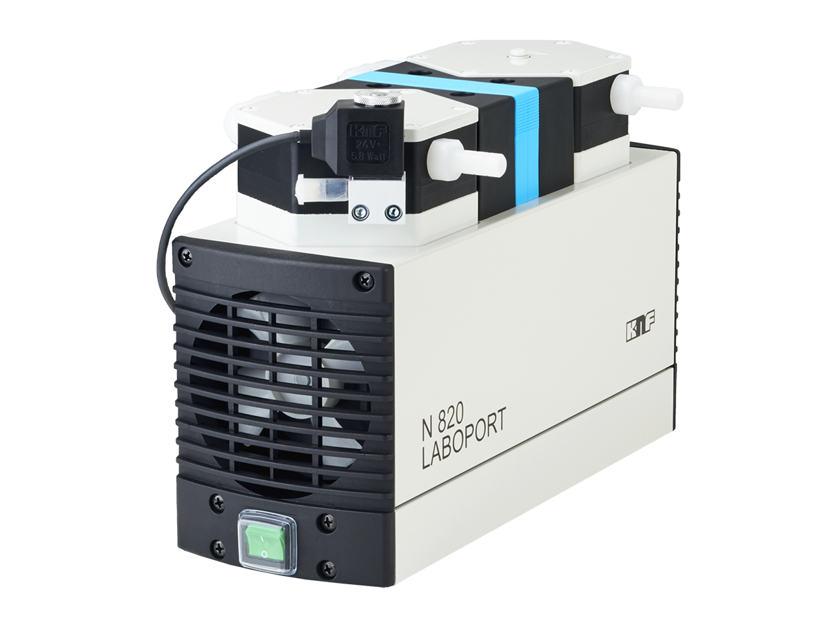 Chemiefeste Membran-Förderpumpe für Flüssigkeiten. Der Einsatz von chemiefesten Werkstoffen wie z.B. PTFE