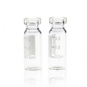 2 mL Clear Glass Flat Base 11mm Crimp Vial Wide Opening with Label. 100 Stück/Packung, 30 Packungen/Karton