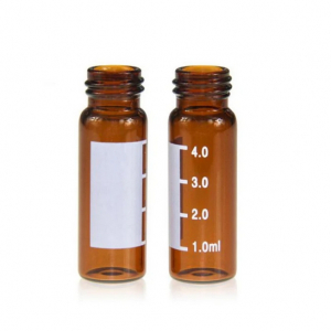 4 mL Amber Glass 15 x 45mm Flat Base 13-425 Screw Thread Vial with Label. 100 Stück/Packung, 5 Packungen/Karton