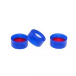 Blue 11 mm Open Top Snap Cap with Red PTFE / White Silicone Septa 1 mm Thick. 100 Stück/Packung, 20 Packungen/Karton