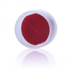 Clear 11mm Open Top Snap Cap with Red PTFE / White Silicone Septa 1mm Thick PRE-SLIT. 100 Stück/Packung, 20 Packungen/Karton
