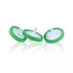 25 mm PES-Spritzenfilter  0,45 µm mit Außenring und Aufdruck. 100 Stück/Packung, 15 Packungen/Karton