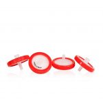 33 mm PTFE hydrophiler Spritzenfilter 0,45 µm mit Außenring und Aufdruck. 100 Stück/Packung, 5 Packungen/Karton