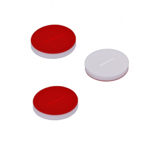 8-425 Red PTFE / White Silicone Septa 1.5mm Thick PRE-SLIT. 100 Stück/Packung, 50 Packungen/Karton