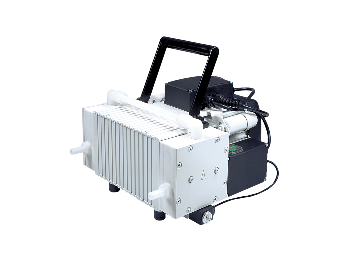 Chemiefeste Membran-Förderpumpe für Flüssigkeiten. Der Einsatz von chemiefesten Werkstoffen wie z.B. PTFE