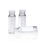 4-ml-Fläschchen aus Klarglas, 15 x 45 mm, flacher Boden, 13-425-Schraubgewinde, mit Etikett. 100 Stück/Packung, 20,00 Packungen/Karton