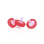 13 mm hydrophober PTFE-Spritzenfilter 0,45 µm mit farbigem Markierungsring und Aufdruck. 100 Stück/Packung, 20,00 Packungen/Karton