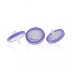 25 mm hydrophober PVDF-Spritzenfilter 0,22 µm mit farbigem Markierungsring und Aufdruck. 100 Stück/Packung, 10,00 Packungen/Karton