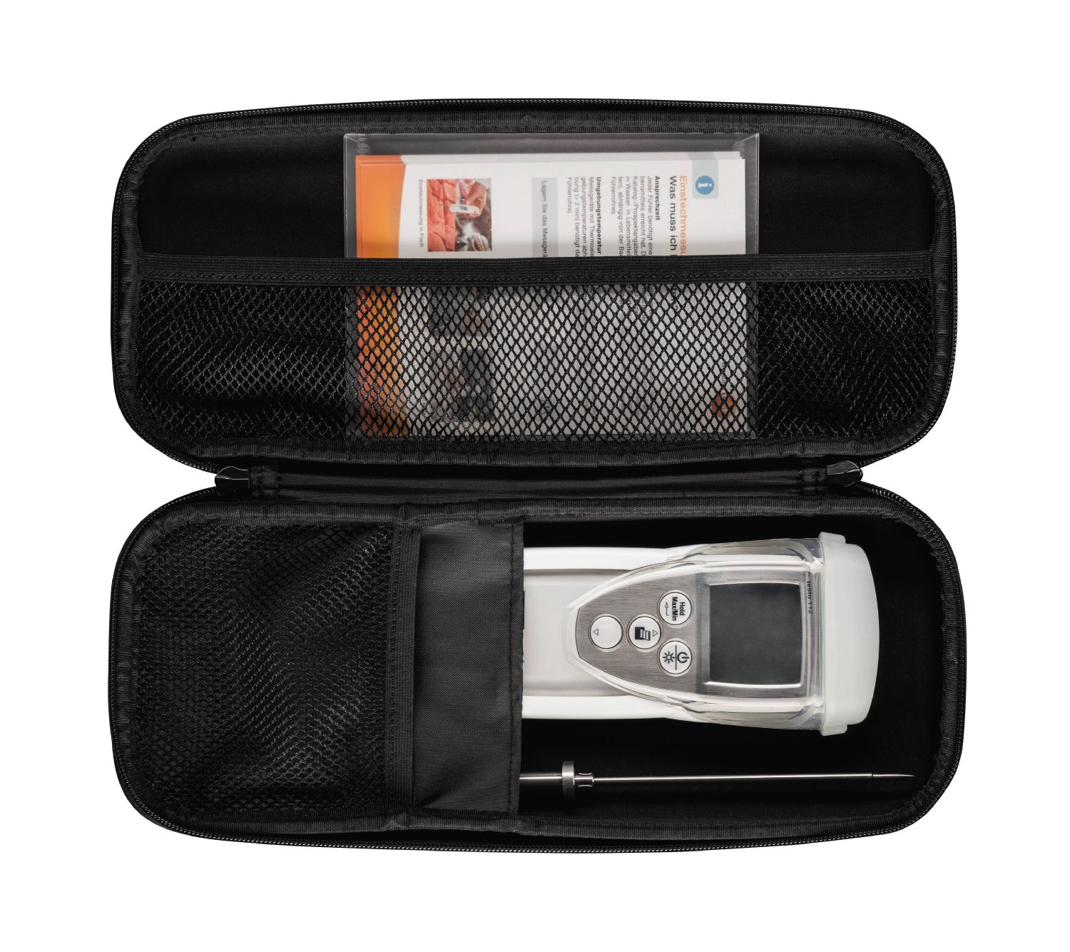 TESTO testo 112 Set - Temperaturmessgerät konformitätsbewertet | Art.-Nr.: 0563 0100 1 0563 0100 food inspector temperature set open