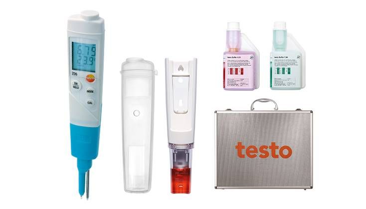 TESTO testo 206 pH2 Starter-Set - pH-/Temperatur-Messgerät für halbfeste Medien | Art.-Nr.: 0563 2066 2 0563 2066 testo 206 pH2 Set 1